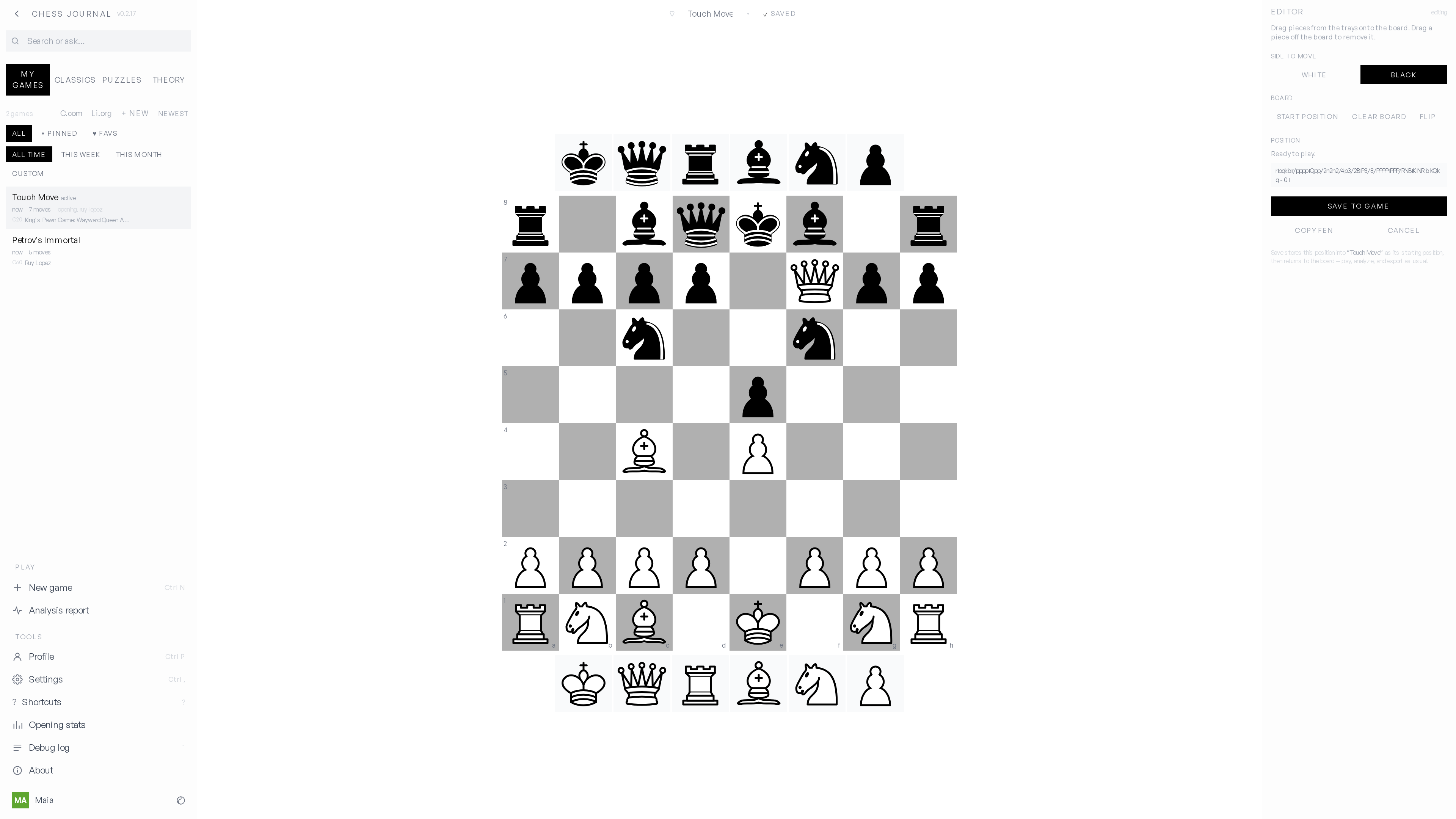 Board position editor
