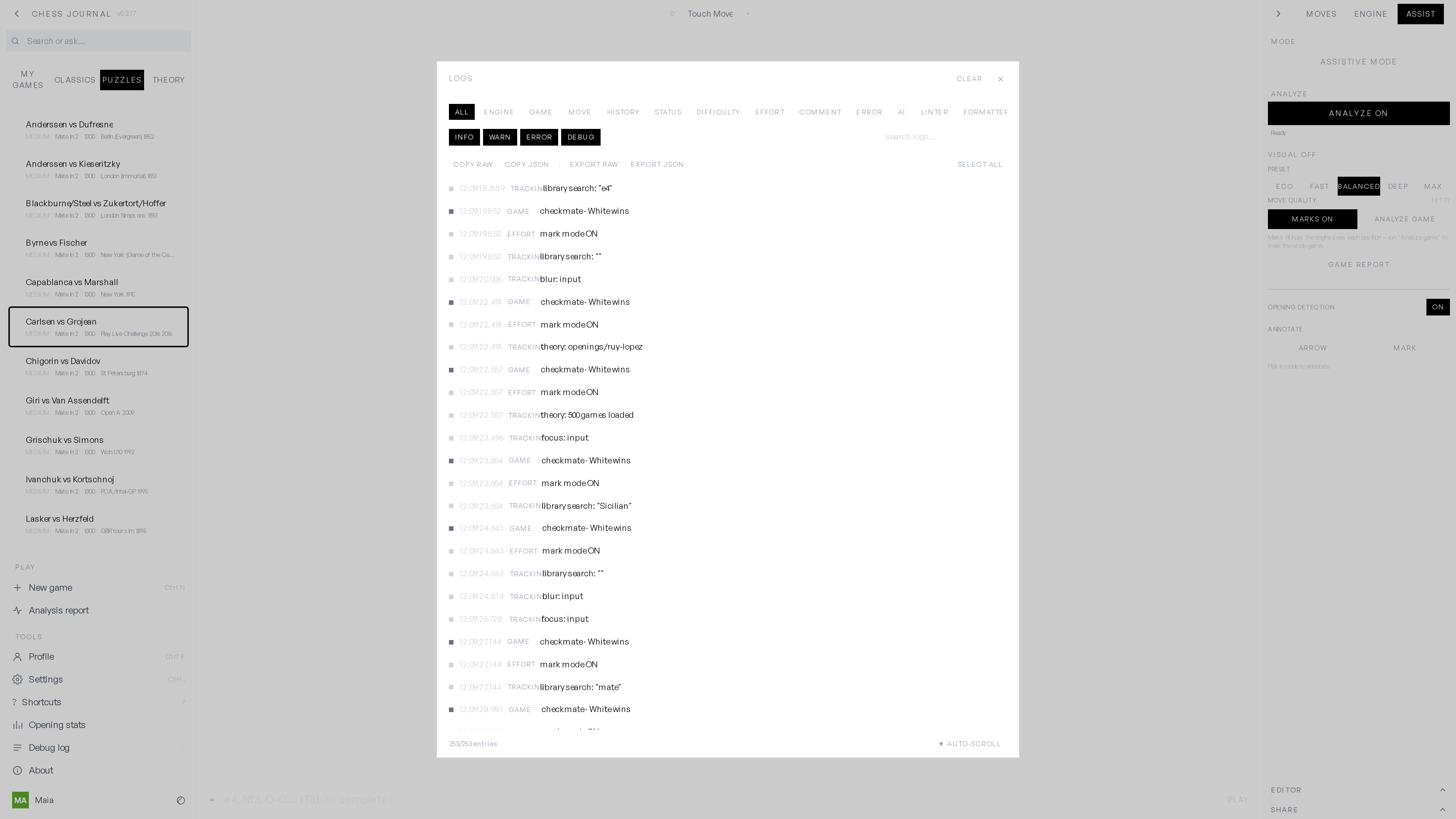 Categorized log viewer