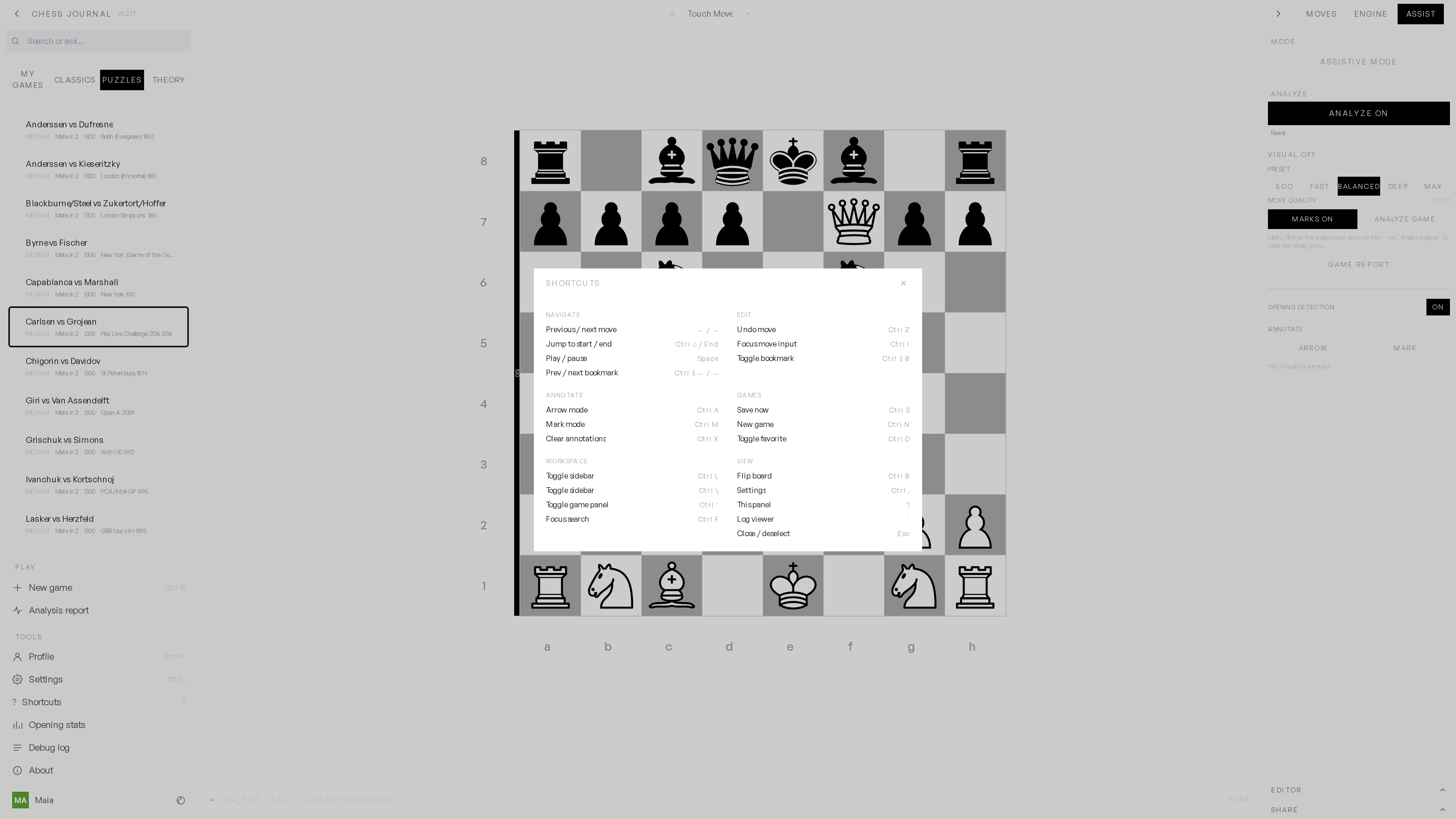 Keyboard shortcuts overlay