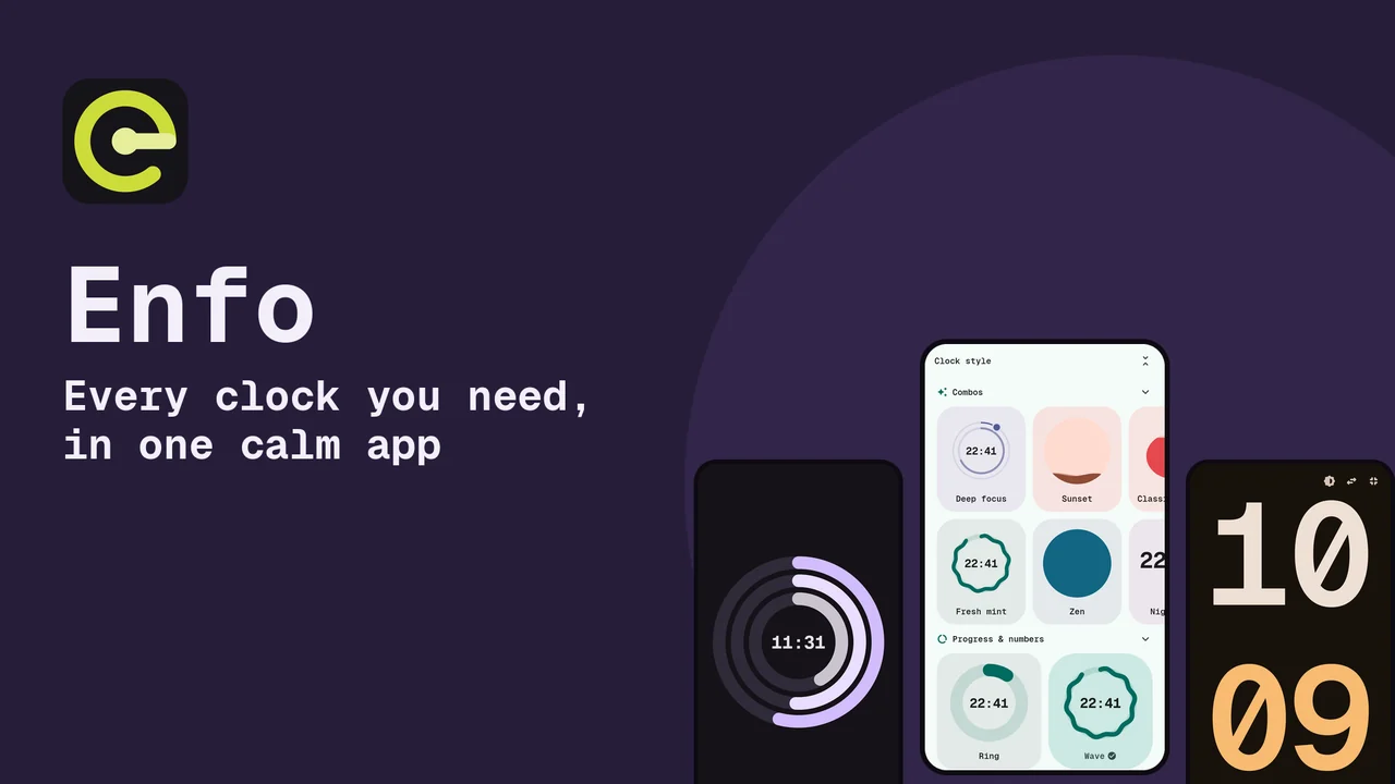 Enfo: every clock you need, in one calm app
