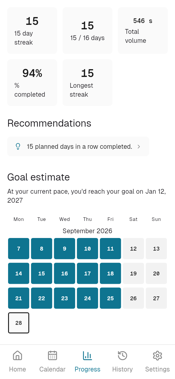 Know when you'll reach your goal