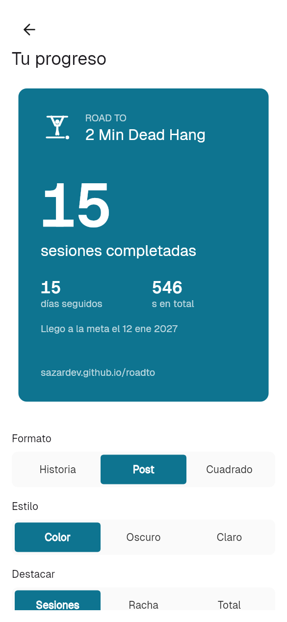 Comparte tu progreso real