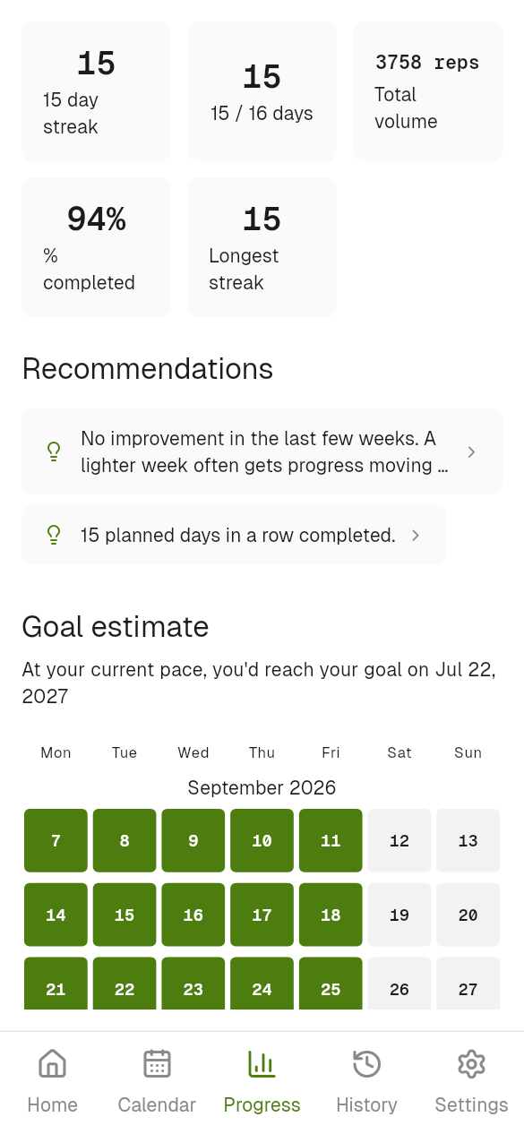 Know when you'll reach your goal