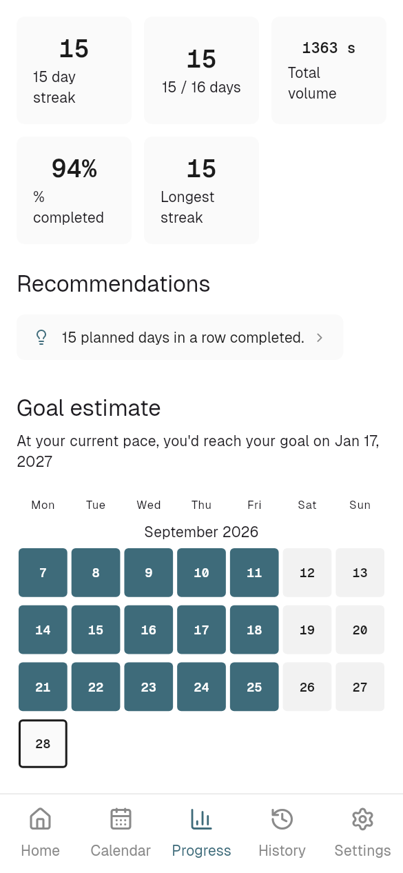 Know when you'll reach your goal