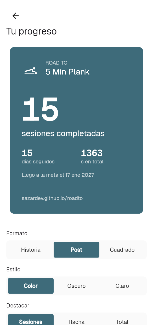 Comparte tu progreso real