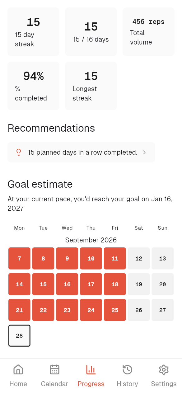 Know when you'll reach your goal