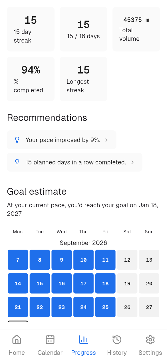 Know when you'll reach your goal