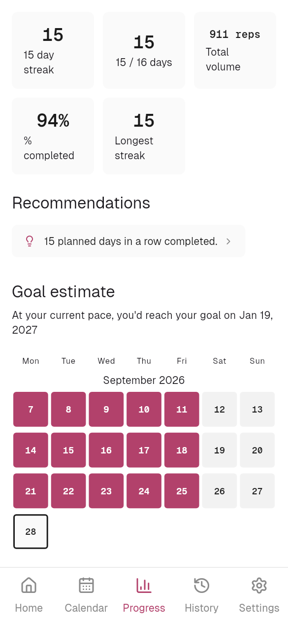 Know when you'll reach your goal
