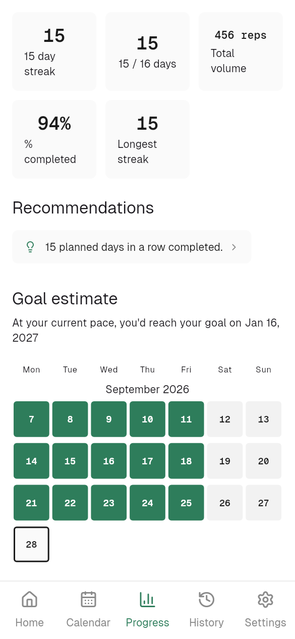 Know when you'll reach your goal